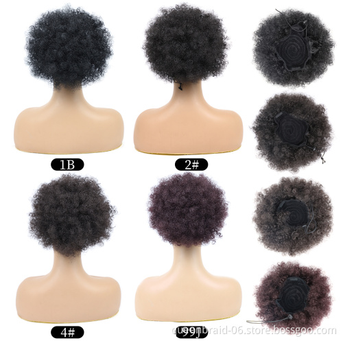 Afro Puff Drawstring Ponytail Kinky Curly Afro Clip on Updo Chignon Bun Hair Piece Extensions for African American Women
